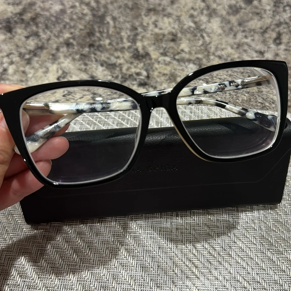 Via Spiga Women’s Ludovica 500 Prescription Astigmatism Glasses Black Acrylic